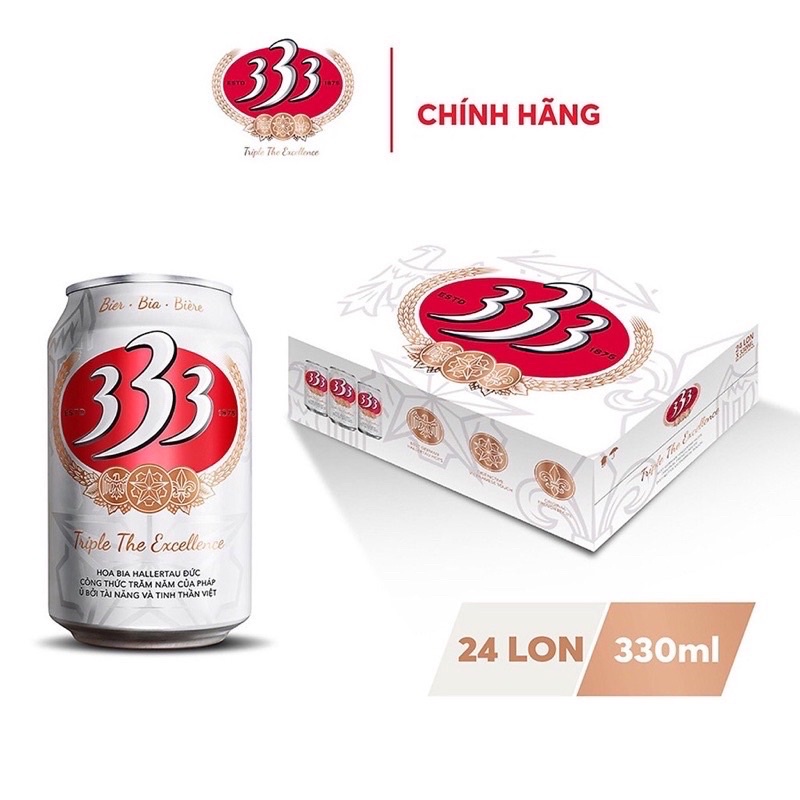 (Date 20/11/2023) Bia Sài Gòn 333 - thùng 24 lon