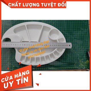 Vĩ pha màu, khây pha màu nhiều ngăn oval nhựa