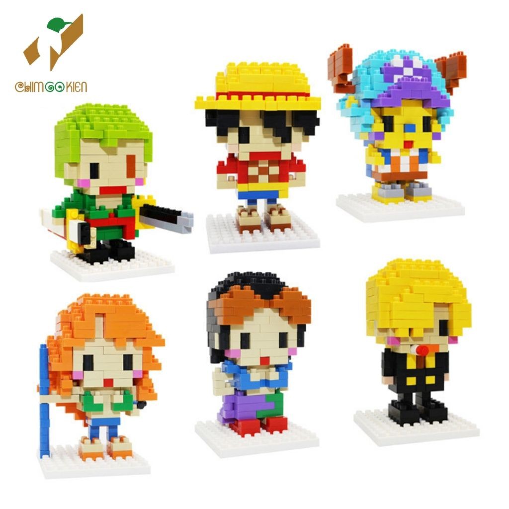 Mô hình one piece lego 3d 100 nhân vật đồ chơi lắp ráp one piece 200-400 chi tiết