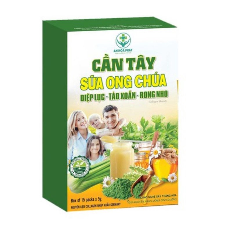 Cần tây sữa ong chúa đẹp da, hỗ trợ giảm cân, chống béo phì (hộp 15 gói)