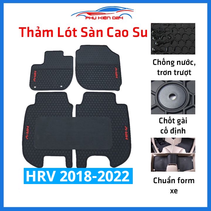 Lót sàn ô tô cao su HRV, HR-V 2018-2019-2020-2021 không mùi chống trơn trượt