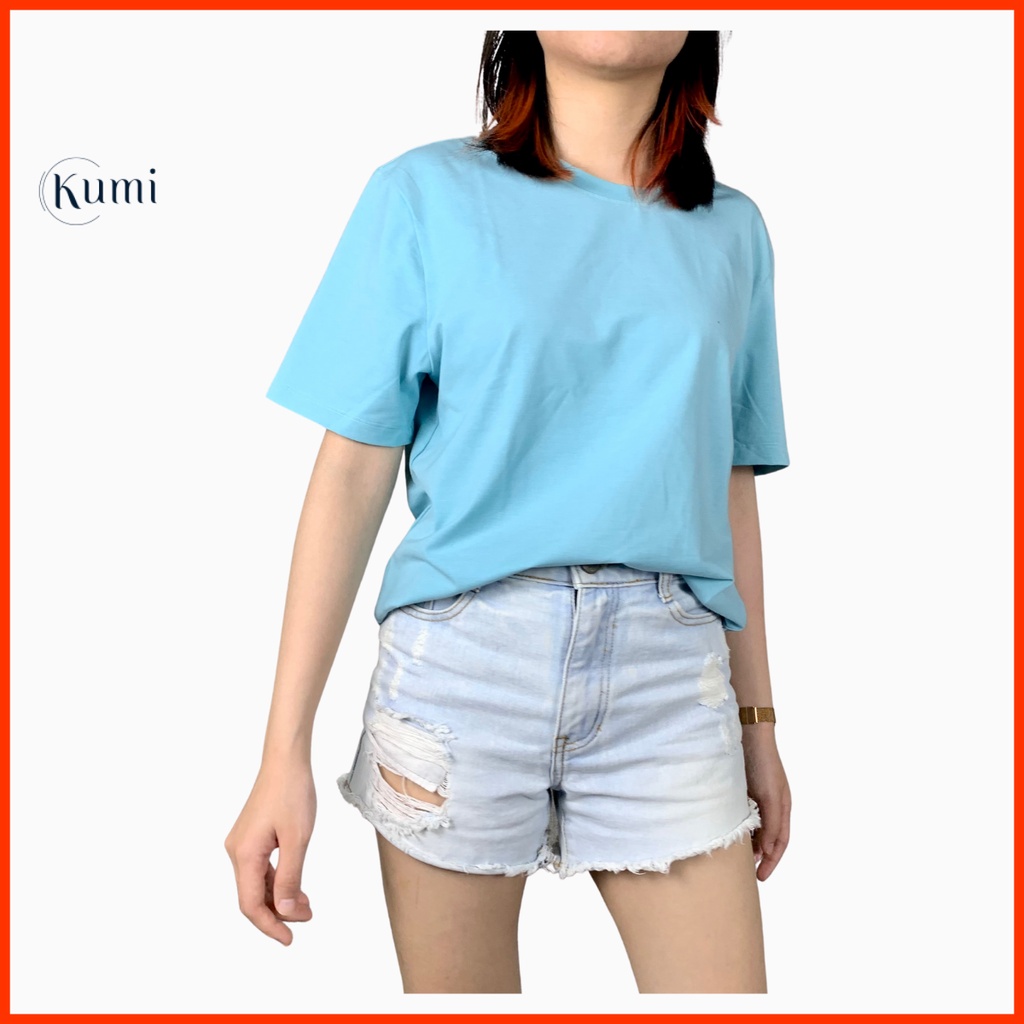 Áo Phông Nữ, Áo Thun Nữ Chất Cotton Cao Cấp Co Giãn Thoáng Mát Kumi Fashion Màu Xanh Ngọc | BigBuy360 - bigbuy360.vn