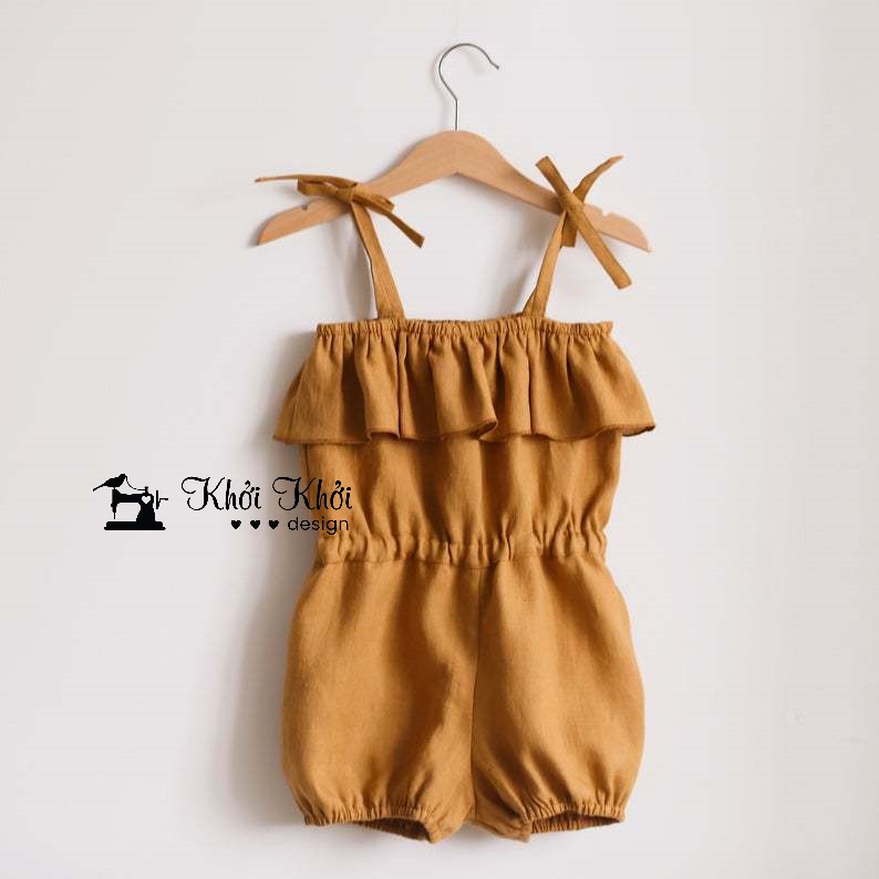 [HÀNG MAY THEO ĐƠN] BABY LINEN em bé bằng vải linen mềm mịn thoáng mát kiểu dáng Châu Âu thoải mái địu eo mùa hè