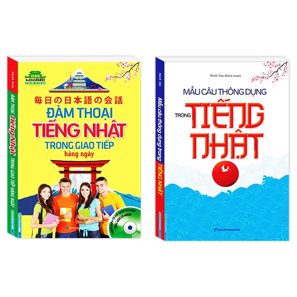 Sách - Combo 2 cuốn Đàm thoại tiếng Nhật trong giao tiếp hằng ngày + Mẫu câu thông dụng trong tiếng Nhật (bìa mềm)