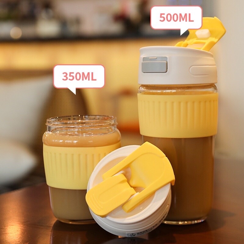 Cốc thuỷ tinh bọc silicone cách nhiệt