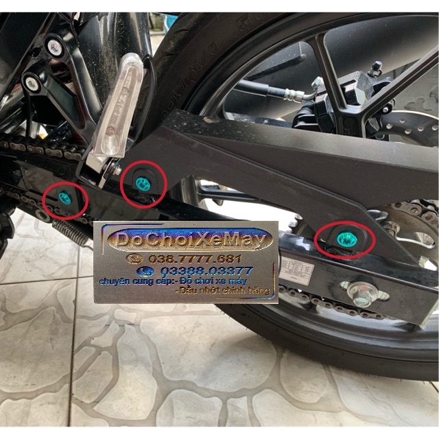[SATRIA/RAIDER] COMBO 3 CON ỐC TITAN GR5 gắn Cacte DoChoiXeMay