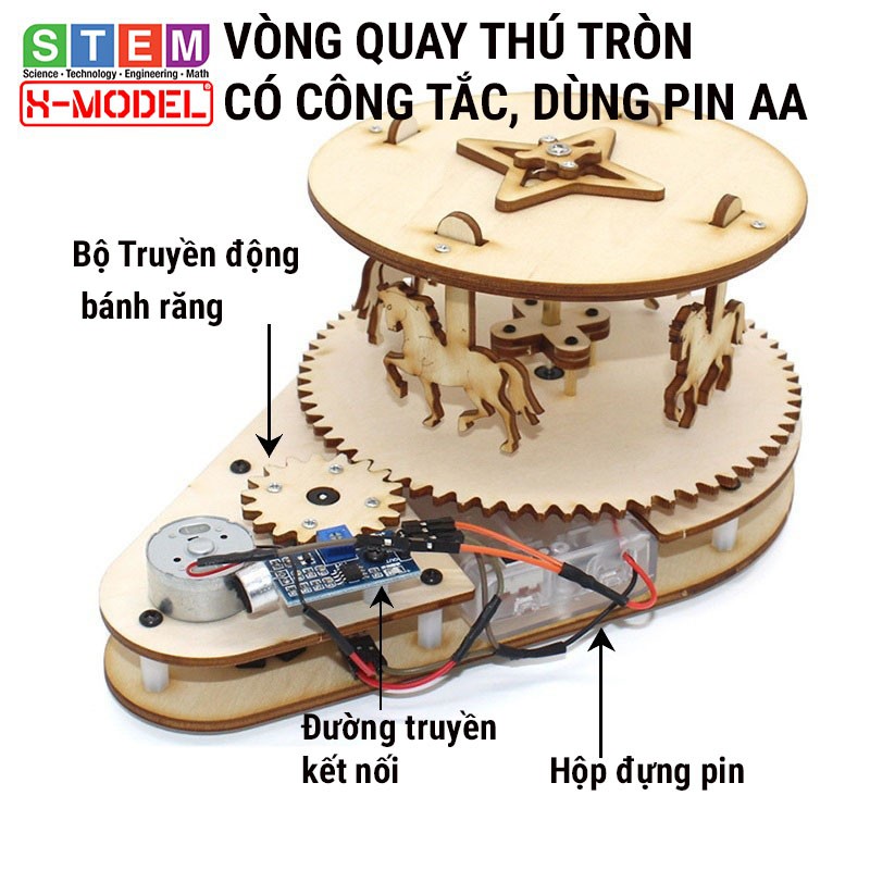 Đồ chơi sáng tạo STEM Mô hình vòng quay thú XMODEL ST20 cho bé, Đồ chơi trẻ em DIY[Do it Yourself] |Giáo dục STEM, STEAM