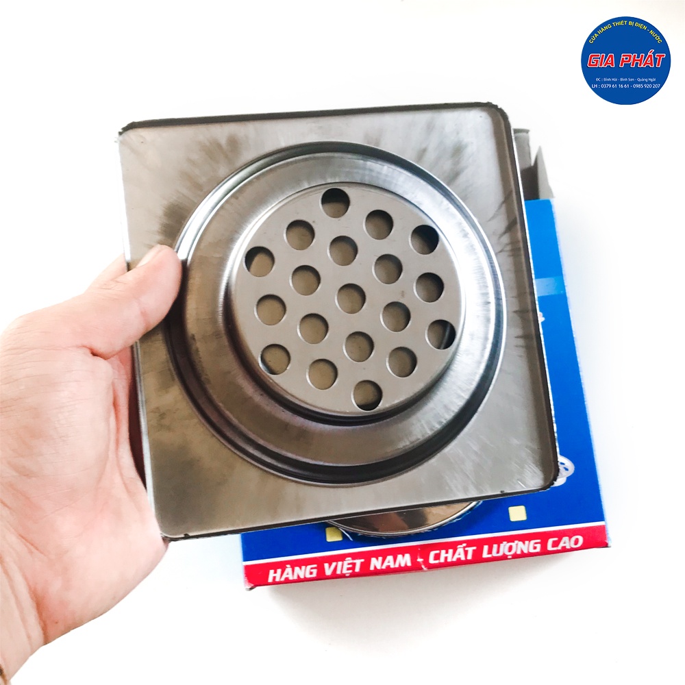 Phiễu thoát sàn - Phiễu lọc rác - Chống hôi - Inox 304 - 15x15 Phi 60-  Phi 90