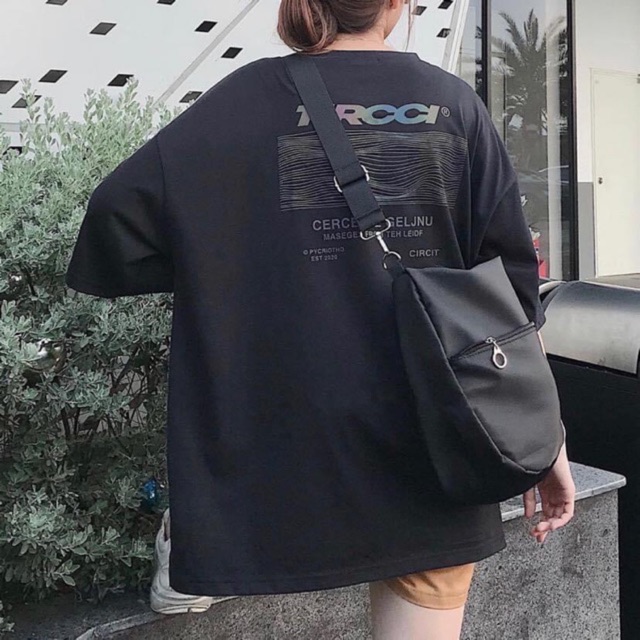 Áo Thun Tay Lỡ phản quang 7 màu CIRCIT ✨ Đen/ Trắng  Nam nữ Unisex