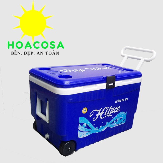 Thùng Đá Nhựa 65 Lít (65L) Hitaco ( Nhựa Hiệp Thành) - Có Bánh xe, Vòi Xả Tiện Lợi- Đồ Gia Dụng Hoacosa.