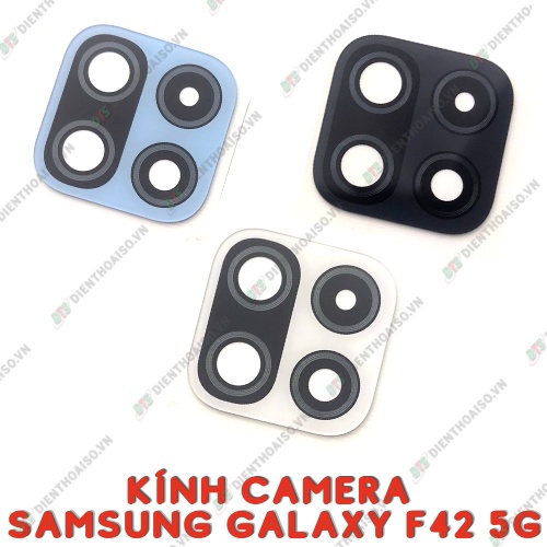 Mặt kính camera samsung f42 xanh ,trắng, đen có sẵn keo dán