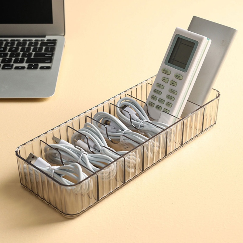 Hộp Nhựa 7 Ngăn Sắp Xếp Dây Cáp Sạc Gọn Gàng Tiện Dụng
