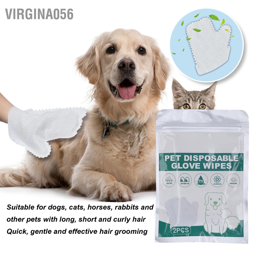 Virgina056 Găng tay chải lông cho thú cưng Khăn lau Làm đẹp Miễn phí Mát-xa làm sạch tắm chó mèo