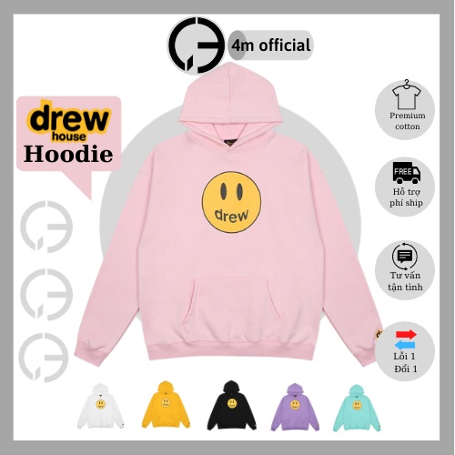 Áo Hoodie DREW HOUSE mặt cười 4m official , áo nỉ bông hoodie unisex nam nữ