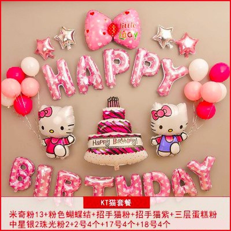 Bộ Bóng Bay Hình Chuột Mickey/Mèo Kitty Trang Trí Tiệc Sinh Nhật/Tiệc Cưới Cho Bé