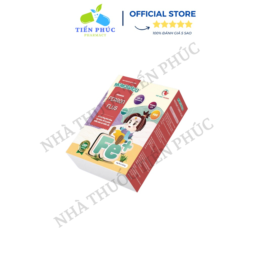 Siro Momotarou Premium Ferron Plus - Hỗ trợ tăng khả năng tạo máu, giảm thiếu máu do thiếu sắt Hộp 20 ống x 10ml