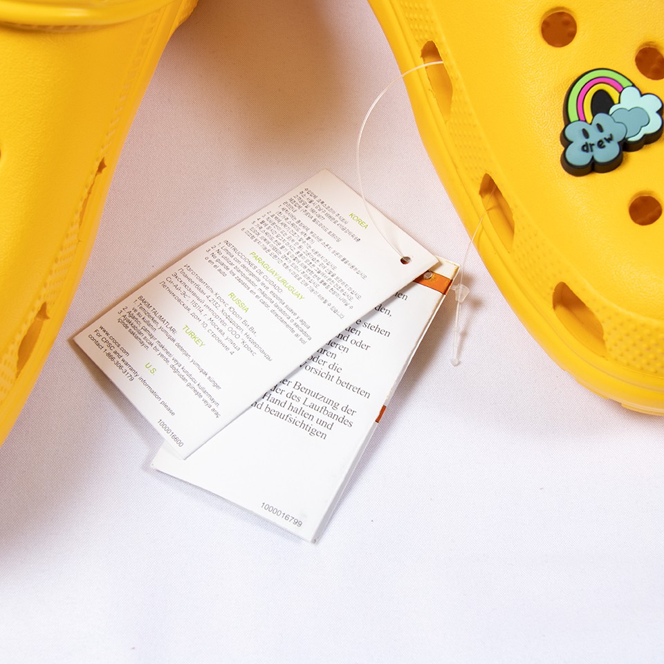 ⚡️[BEST QUALITY] - Dép 𝐂.𝐫𝐨𝐜𝐬 Classic Clog x Justin Bieber Drew House Yellow