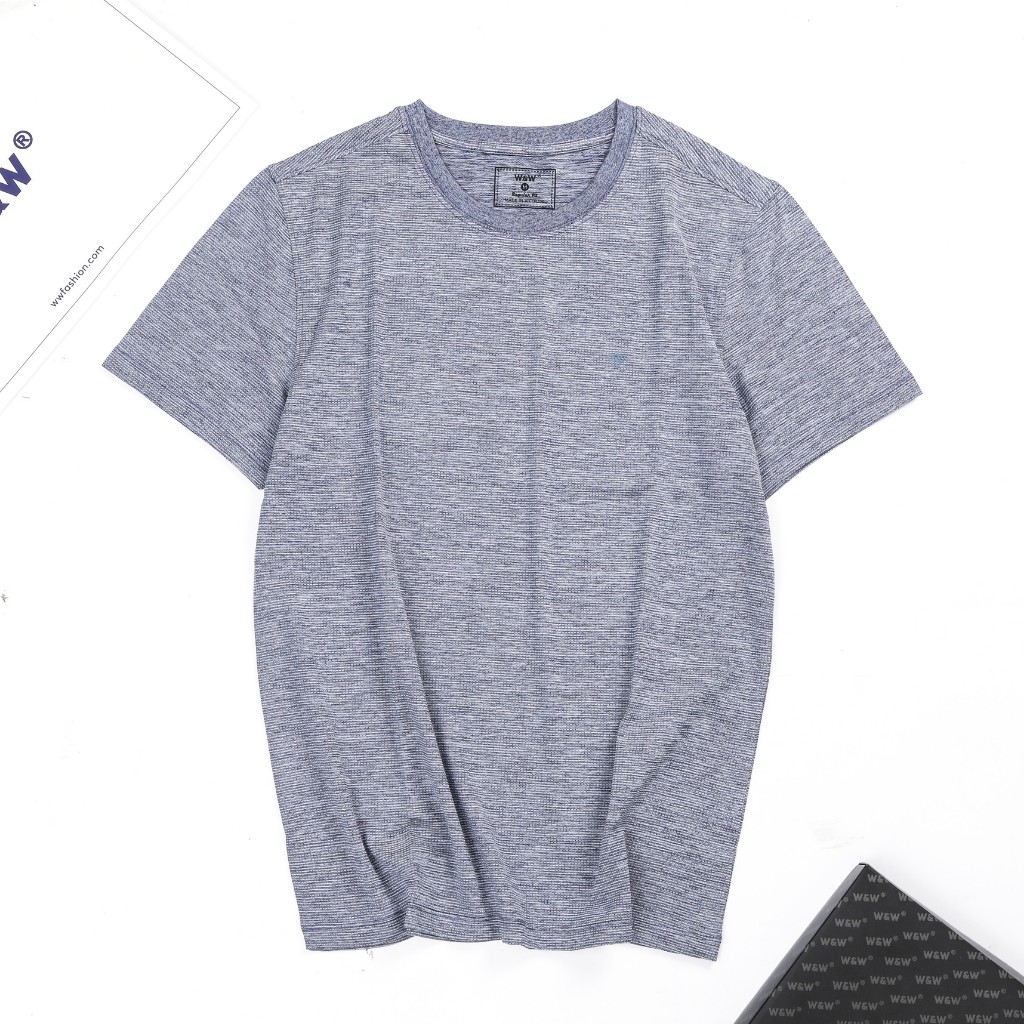 Áo Thun Nam W&W Dáng Regular Fit cổ Tròn Ngắn Tay Màu Trơn - Chất Liệu Thoáng Mát, Thấm Hút Tốt WTS47R