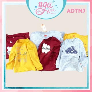 Áo cotton dài tay cho bé Muji 3 màu cá tính Nga Fish  ADTMJ