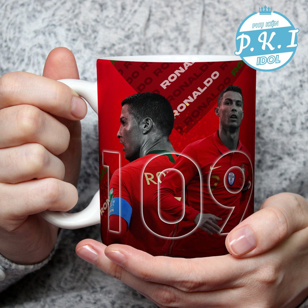 Cốc Sứ Uống Cafe In Hình Khoảnh Khắc Euro - Cầu Thủ Cristiano Ronaldo