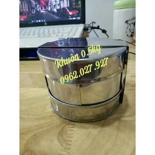 Khuôn chả lụa inox 0,5kg lùn/ khuôn chả lụa cà men inox cao cấp bền đẹp