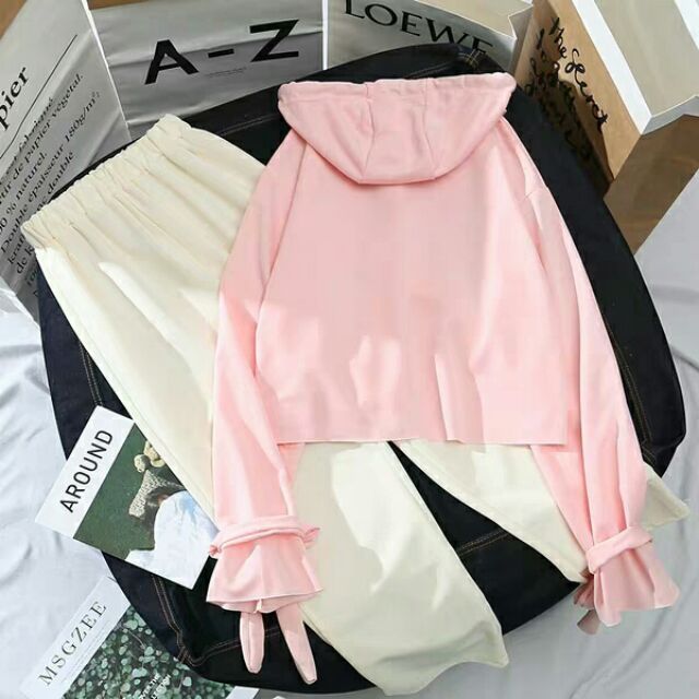 Hoodie Croptop Phong cách ulzzang [ Order 5 - 7 ngày ]