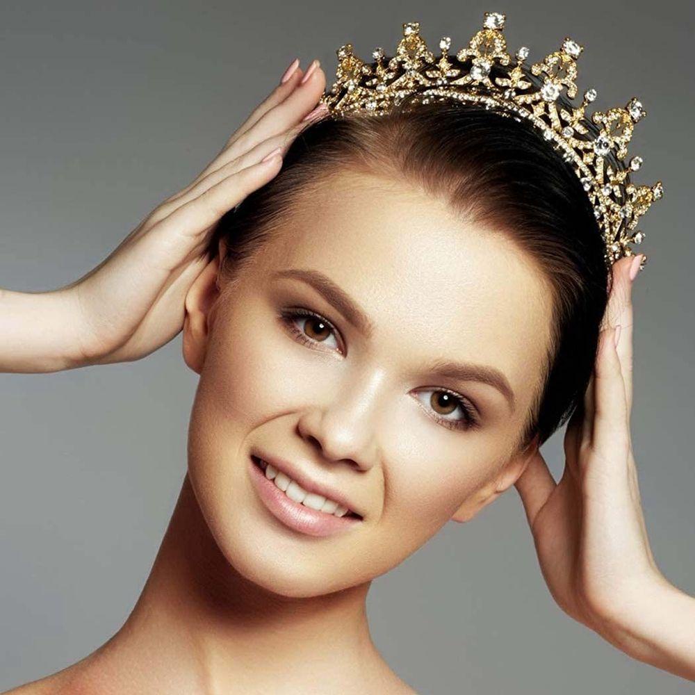 JARRED Vương Miện Cài Tóc Bằng Hợp Kim Phong Cách Hàn Quốc Thời Trang Cho Cô Dâu