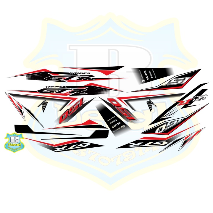 ( Quí khách vui lòng mang ra tiệm cho thợ dán ) Tem winner GTR ghép trắng