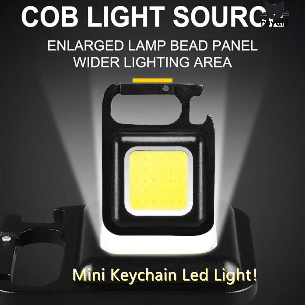Mini Móc KHóa Đèn Led Sạc Type-C COB Đèn Làm Việc Đa Năng USB Sạc Ngoài Trời Đèn Pin 500 Lumens