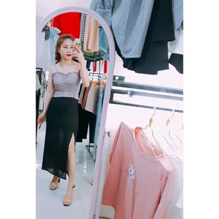 Chân váy voan xẻ tà