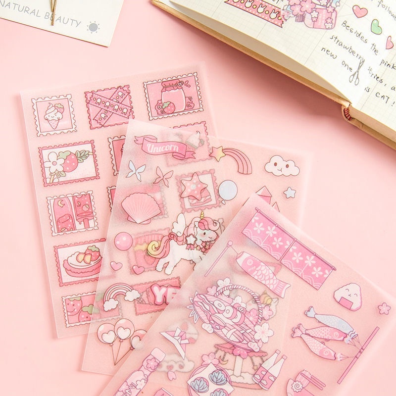 Set 4 tấm sticker Flowertree dễ thương