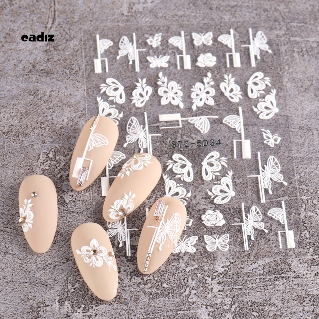 Miếng Dán Trang Trí Móng Tay Chuyển Đổi Màu Trắng Lâu Trôi