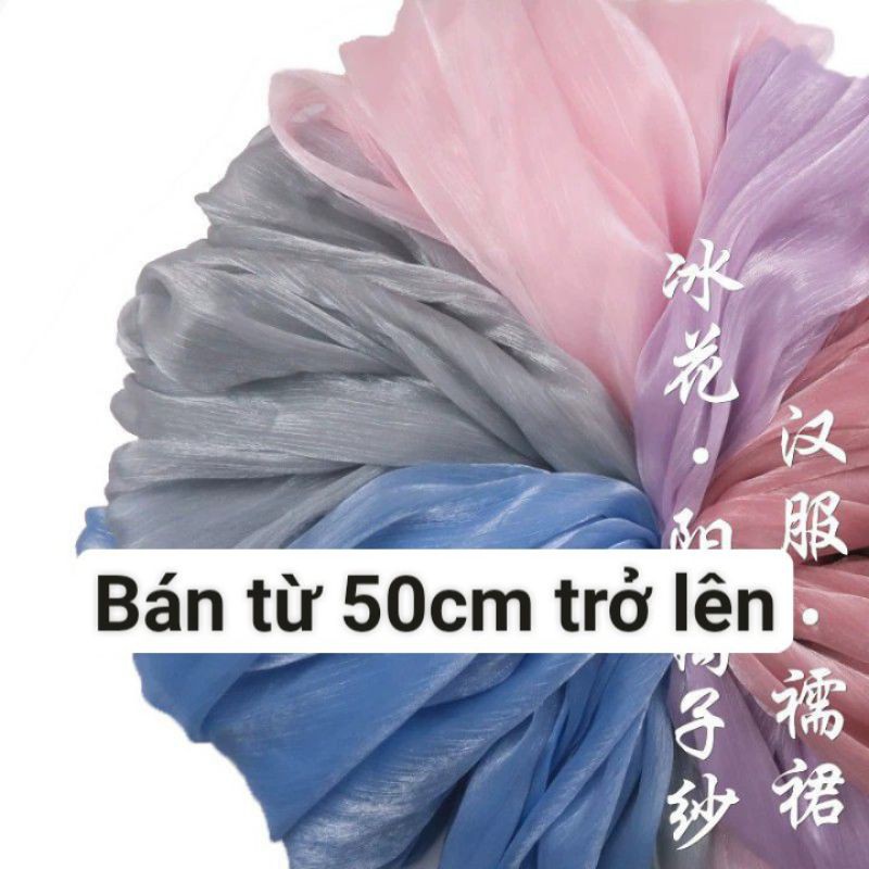 ⚡Sỉ tận gốc⚡ Vải voan tơ xước có vệt óng ánh siêu đẹp khổ 1m5