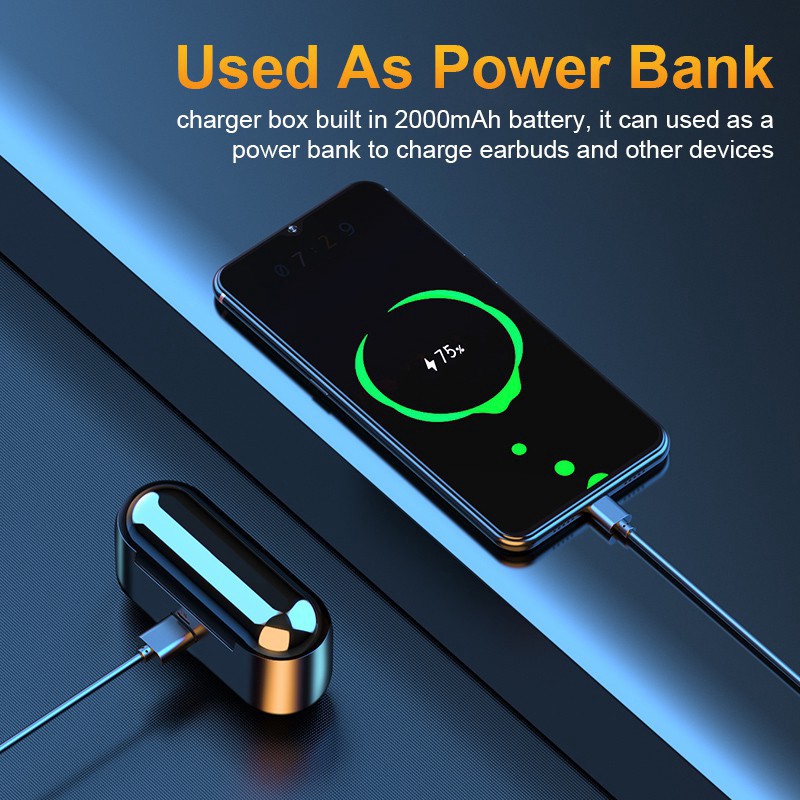 Tai Nghe Bluetooth 5.0 Aivk F9 Tws Điều Khiển Cảm Ứng Có Đèn Led | BigBuy360 - bigbuy360.vn