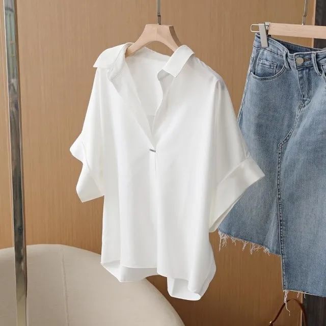 Áo Cánh Dơi Cổ Chữ V Tay Ngắn Dáng Rộng Thời Trang Mùa Hè Cho Nữ Size s 2022