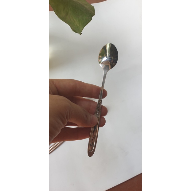 Bộ 6 thìa cafe, ăn sữa chua cho nhà hàng Inox 304 xịn xò sáng bóng KT:14x2.5cm (ảnh thật shop chụp)