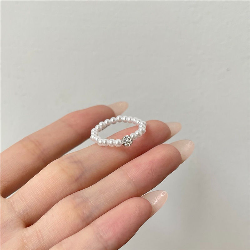 Nhẫn Hạt Châu Đính Đá Lấp Lánh - Vani Store [TS000592]