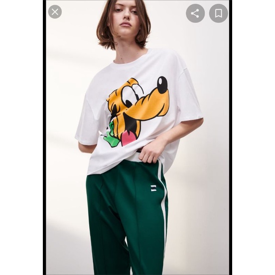 Set bộ áo thun pluto Zara VNXK áo tshirt và quần jean short lửng crop ống rộng in hoạt hình disney xuất khẩu dư xịn