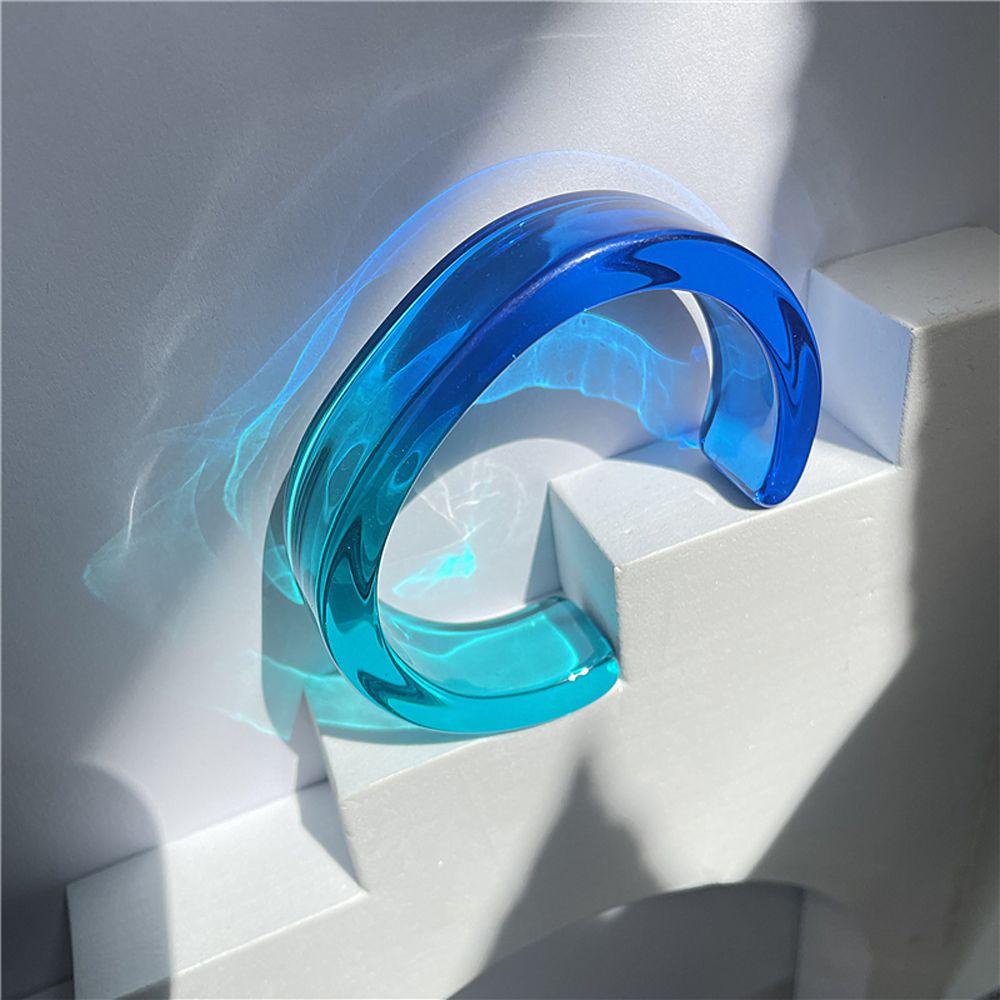 Vòng Tay Hở Bản Rộng Màu Kẹo Họa Tiết Hình Học Đơn Giản Phong Cách Hàn Quốc Cho Nữ