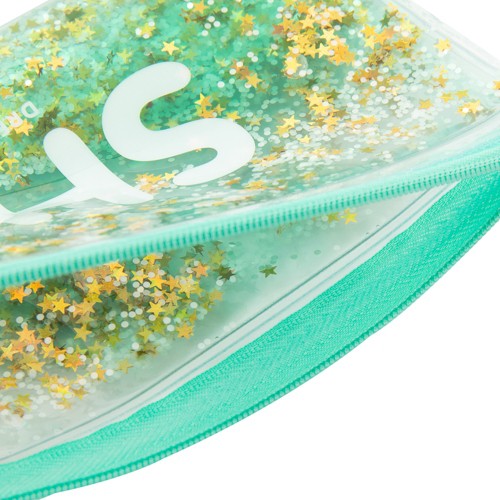 Túi Đựng Bút ARTBOX Hàn Quốc Chất Lỏng Kim Tuyến Lấp Lánh Màu Bạc Hà