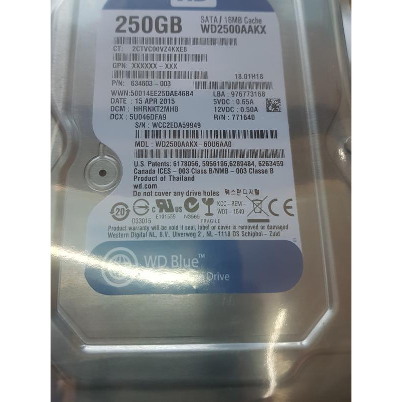 Ổ Cứng Hdd 3.5 250gb Sata Pc Hd 3.5 Wdc 250 Gb Mới | BigBuy360 - bigbuy360.vn