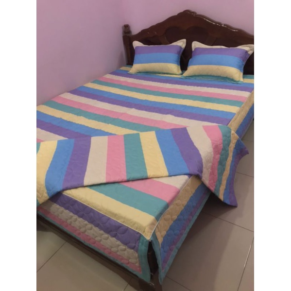 BỘ CHĂN GA GỐI PHỦ TRẦN BÔNG POLY COTTONG MẪU MỚI NHẤT 2021(4 MÓN,5MONS)
