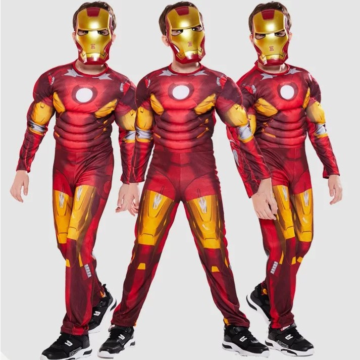 Trang Phục Hóa Trang Người Nhện Spider Man Trẻ Em, Bộ Đồ Spider Man Kèm Mặt Nạ, Trang Phục Siêu Anh Hùng