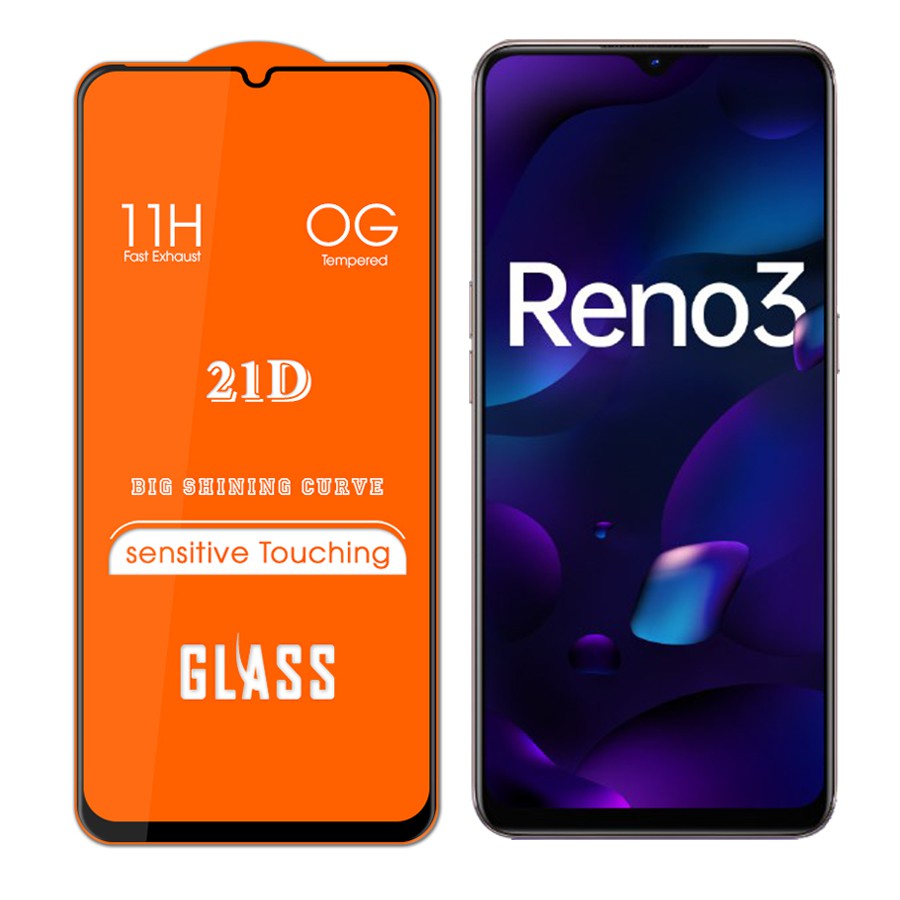Kính Cường lực Oppo Reno3 Full màn hình 21D Handtown SIÊU BỀN