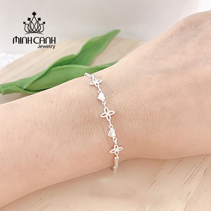 Vòng Tay Hoa Cánh Trái Tim Bạc 925 - Minh Canh Jewelry