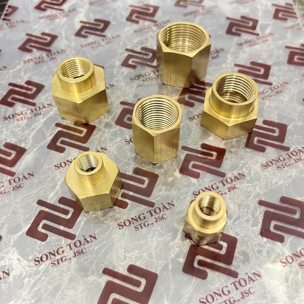 [HAI REN TRONG] Khớp nối măng sông thu đều ren dân dụng BSP hệ G bằng đồng Brass pipe fitting socket reducing coupling