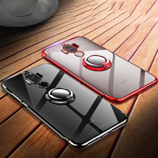 For Huawei Mate 9 Ring Stand Soft Plating Clear TPU Cover