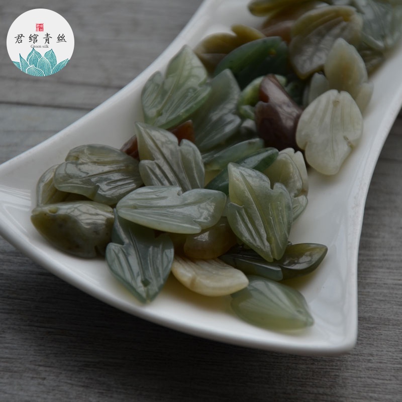 Junhua Kẹp Tóc Lá Đá Tự Nhiên Trong Suốt Lấp Lánh Màu Xanh Dương Dùng Làm Mặt Dây Chuyền Thủ Công diy Hán Phục