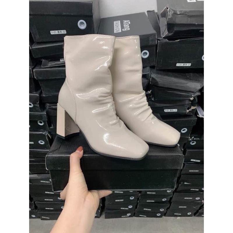 BỐT GÓT VUỐNG CỔ NHĂN DA BÓNG HÀNG LOẠI ĐẸP | BigBuy360 - bigbuy360.vn