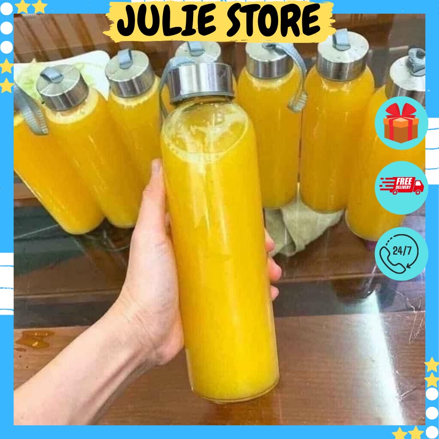 BÌNH THUỶ TINH ĐỰNG NƯỚC HOA QUẢ 500ML CÓ DÂY XÁCH TIỆN DỤNG